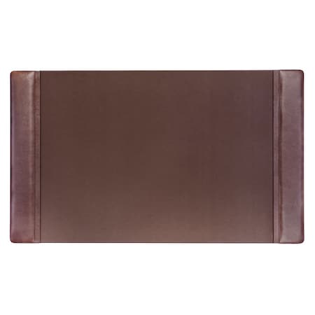 Chocolate Brown Leather 34 X 20 Side-Rail Desk Pad